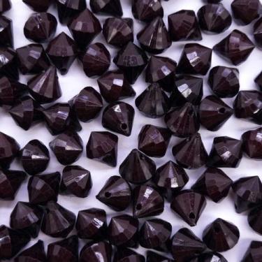 Imagem de Pingente Gota Facetada Acrílico Preto 10x13mm 10pçs 6g - Macall