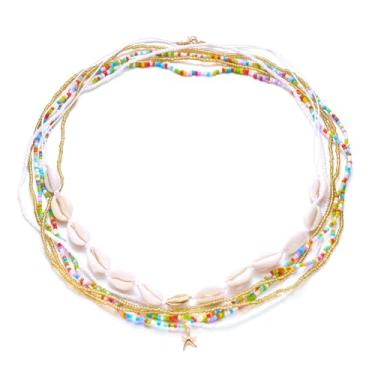 Imagem de Conjunto de correntes de contas de cintura boho coloridas para o verão, corrente de barriga africana, contas elásticas para perda de peso, correntes corporais, joias de biquíni para mulheres