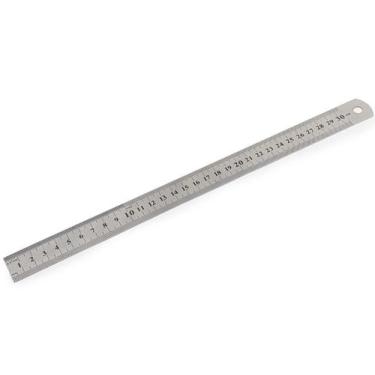 Imagem de Régua De Metal Leve Tamanho 30 Cm Para Escola Escritório - Negocio de 