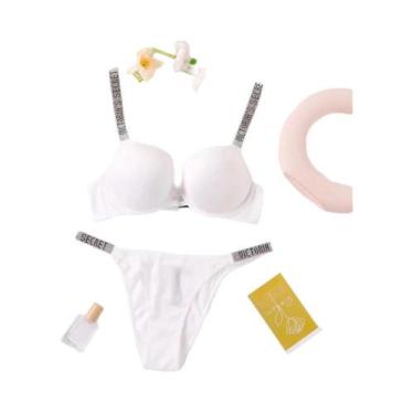Imagem de Conjunto De Lingerie Feminino Ajustável Acolchoado Push up V Sexy Espo