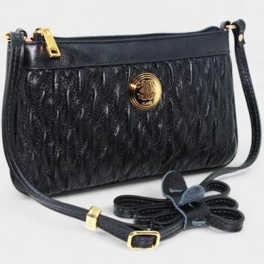 Imagem de Bolsa Crossbody Classe Couro Legítimo Casual Kelly Feminina - Preto, Ú