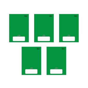 Imagem de Kit com 5 Cadernos Brochura D+ Tilibra Verde com 96 Folhas Pautadas Pequeno Escolar Aula Linhas