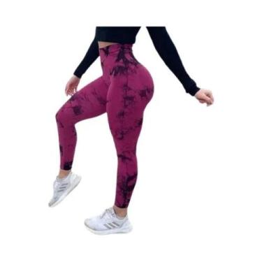 Imagem de Leggings de Yoga com Cintura Alta Tie-Dye para Mulheres - Sem Costura 