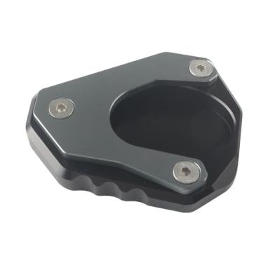 Imagem de FINMOKAL Placa de extensão de suporte de motocicleta com suporte lateral para pé compatível com NINJA 400 2018-2020 VERSYS650 2010-2020 KLX250 Z400 (titânio)