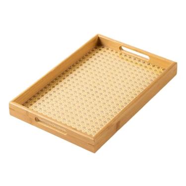 Imagem de Bandeja de Bambu com Fundo em Treliça 48 x 35 x 5 cm Wolff