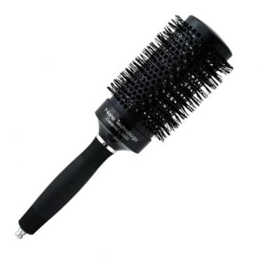 Imagem de Extrema Beleza - Escova de Cabelo Nano Technology Preta 70mm Profissional Redonda Anti-Frizz para Secagem Rápida e Brilho nos Fios