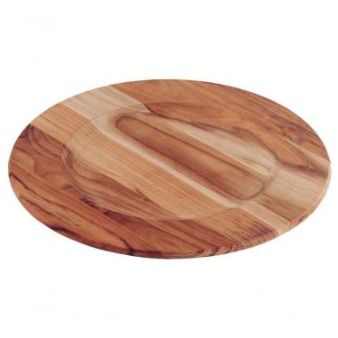 Imagem de Sousplat Tramontina Redondo Em Madeira Teca 33cm