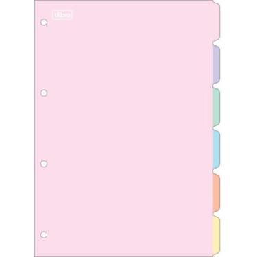 Imagem de Divisórias Colegial Médio Fichário Argolado Academie Tons Pastel 6 Uni