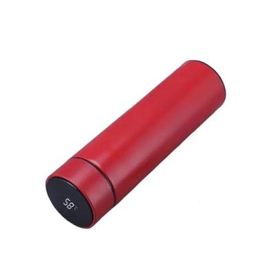 Imagem de Garrafa Térmica 500ml Portátil Termômetro Inox Display Led Material de Aço Inoxidável, (Cores Sortidas) (Vermelho)