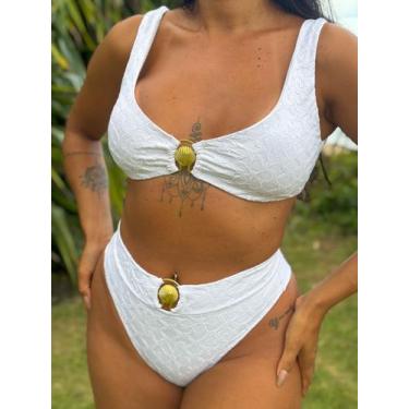 Imagem de Biquíni Naútica Hot Pant Branco - Maria Sereia Moda Praia, G