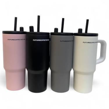 Imagem de Garrafa Térmica 710ml com Canudo, Tampa Rosqueável e Alça, Copo Térmico com Parede Dupla e Antivazamento para Viagem, Escritório, Aço Inoxidável, Caneca Térmica Cafe Água Chá, Fitness CORES VARIADAS