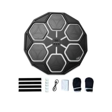 Imagem de oshhni Máquina de boxe inteligente, alvo de parede, almofada de socos, luzes de, treinamento de resposta versátil para crianças e adultos, Preto