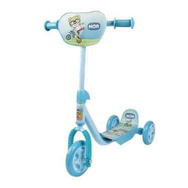 Imagem de Patinete Infantil 3 Rodas Altura Ajustável 62-72cm, Suporta até 30kg, Base Antiderrapante (Azul)