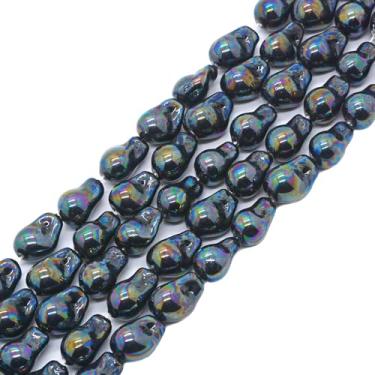 Imagem de Pérolas revestidas pretas naturais de água doce barrocas cultivadas pérolas pérolas soltas DIY joias fazendo 38 cm