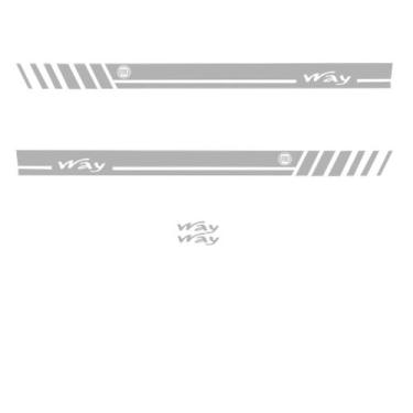 Imagem de Kit 4 Adesivos Faixa Lateral Fiat Uno Mille Way - Prata - Jhow Adesivo