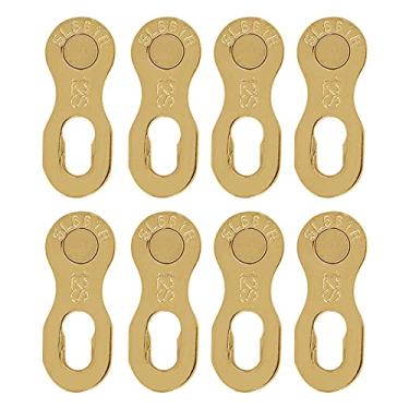 Imagem de 4Pair Chain Connector, Bicicleta Chain Link Aço Bicicleta 12 Velocidade Cadeia Missing Link Connector para Ciclismo Acessório Mountain Road Bike (Ouro)