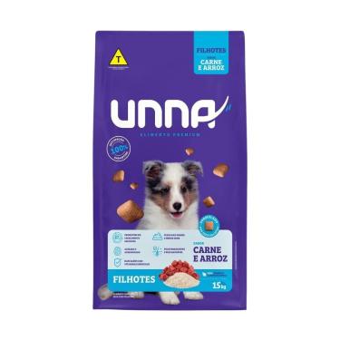 Imagem de Ração Unna Carne E Arroz Para Cães Filhotes 15Kg