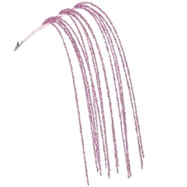 Imagem de KI Store Palhetas de árvore de Natal de lantejoulas rosa em spray 6 peças de palhetas de Natal em cascata para decorações de guirlanda de árvore de Natal