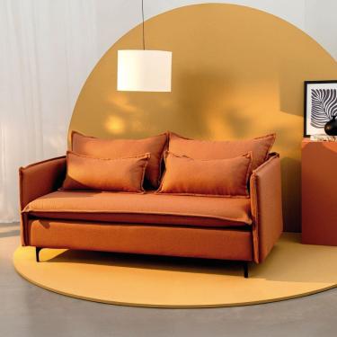 Imagem de Sofá Modular 2 Lugares Pé Metal Sôma Cabecasa Madeiramadeira Mocha Mousse