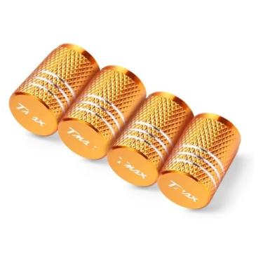 Imagem de Compatível com T-Max 500 TMAX 500 560 TMax 530 Acessórios de motocicleta Tampas de haste de válvula de pneu CNC tampas herméticas à prova de poeira (4 peças douradas)