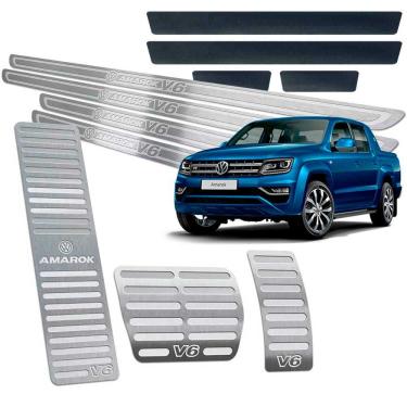 Imagem de Pedaleiras Descanso Soleiras Amarok V6 2010/2019 Inox Prata