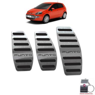 Imagem de Pedaleira Manual Aço Inox Fiat Punto 2013 A 2017 Preto