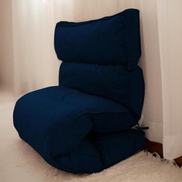 Imagem de Futon Colchonete Colchão Espuma Dobrável 70x170x12cm Em Sued Aveludado