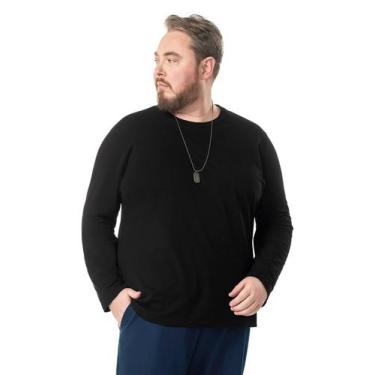 Imagem de Camiseta Manga Longa Meia Malha Diametro Preto - Diametro Basicos, Plu