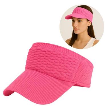 Imagem de Viseira Boné Feminino com Aba Longa Ajustável e Respirável Moda Praia 