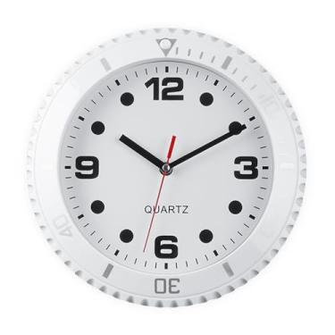 Imagem de THIDARGO Relógio de parede decorativo de quartzo silencioso, sem tique-taque, relógio digital clássico, operado por bateria, redondo, fácil de ler, relógio de casa/escritório/escola (branco, 28 cm)