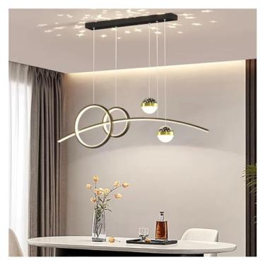 Imagem de Lustre LED moderno com luzes pendentes para sala de jantar e quarto Luminária decorativa interna com luminária de teto suspensa para uma decoração de casa elegante