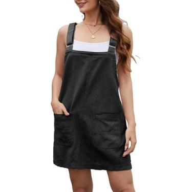 Imagem de Vestido jeans Jumppmile casual de verão preto para mulheres