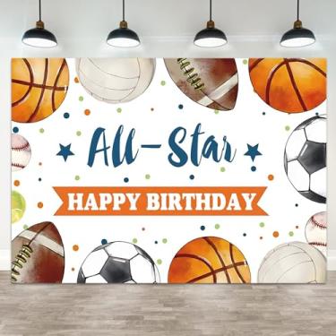 Imagem de ASDCXZ 2,4 x 1,8 m, fundo para fotografia esportiva, bola de fundo, futebol, basquete, beisebol, estrelas, desenho animado, aniversário, festa, banner, decorações para recém-nascidos, festas de bebês