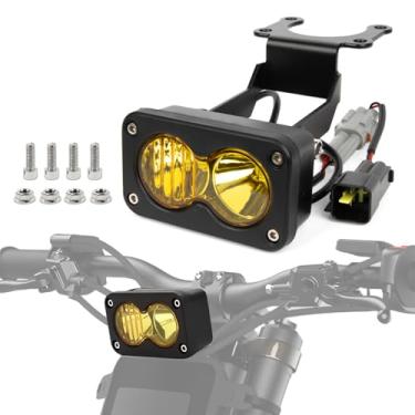 Imagem de Kit de atualização do farol da motocicleta PSLER - com chicote adaptador e suporte, para Talaria Sting R MX4 X3, Suron Segway X260 Ebike Light, 3 polegadas, luz amarela