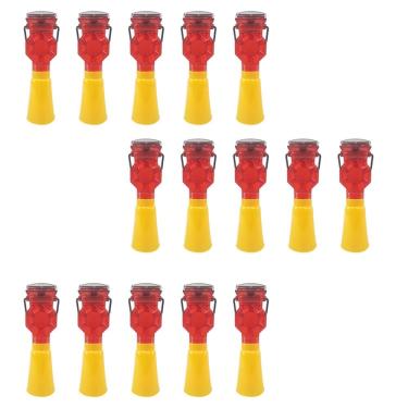 Imagem de Sinalizador Solar Viario Cone Kit 15 Uni Obra Estrada Rodovia Rua Construçao Segurança Chuva Sinalizaçao