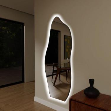 Imagem de Espelho 150cm e06 couro cafe led branco bivolt touch - CUBAS E GABINET