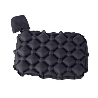 Imagem de OIIBWQ Almofada de assento inflável para cadeira de escritório, dobrável, de inflação rápida, confortável, almofada de assento de ar para viagem, tapete para, Preto