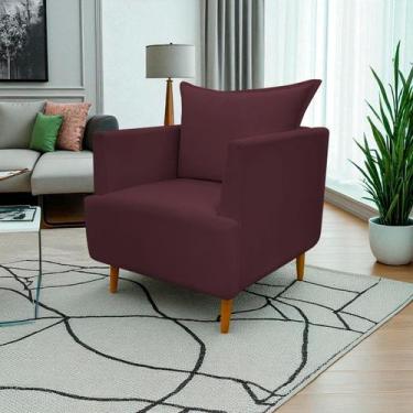 Imagem de Poltrona Decorativa Para Sala Recepção Escritório Consultório Reforçad