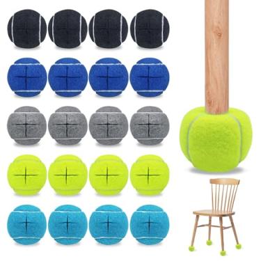 Imagem de ZHUOKECE Pacote com 30 bolas de tênis pré-cortadas a granel para pernas de móveis, bola de tênis, capas de pés para bola de proteção do chão (multicoloridas)