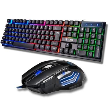 Imagem de Combo Kit Teclado e Mouse Gamer MTS iluminado com LED Rainbow, Mouse Gamer 3200 DPI Ajustável, Multimídia, Teclado 104 Teclas, ABNT-2, USB Plug & Play – PC, Notebook e Setup