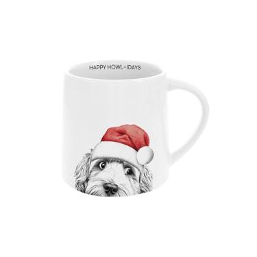 Imagem de Pavilion Gift Company - Happy Howl-idays - Caneca de 500 ml Café Chá Cachorrinho Cachorrinho K9 Natal Férias Utensílios de Cozinha