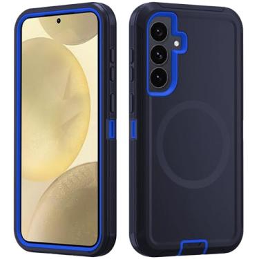 Imagem de Asuwish Capa de celular para Samsung Galaxy S24 Plus S24+ 5G com protetor de tela de vidro temperado Capa magnética híbrida à prova de choque acessórios de proteção S24plus 24S + S 24 24+ mulheres