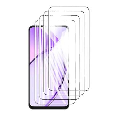 Imagem de DLMTVO 4 peças Protetores de ecrã, para OPPO A40 4G, vidro de vidro temperado 9H alumínio alto anti-riscos capa amigável 15,67 cm (preto)