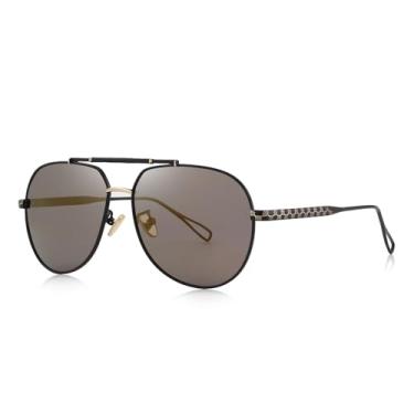 Imagem de Óculos de sol polarizados para homens, lentes polarizadas e femininas, proteção UV, dirigir, pescar, esportes, masculino, Espelhado preto e marrom, Lens Width: 62 Millimeters