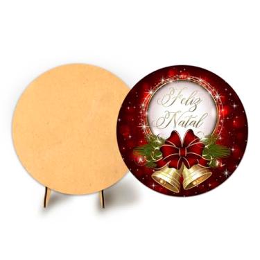 Imagem de Painel Redondo C Elastico 50cm Natal + Suporte MDF (NAT003)