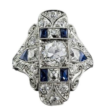 Imagem de Exclusivo anel de safira de topázio leve e luxuoso, 10, Metal, Zircônia cúbica