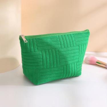 Imagem de Bolsa de maquiagem de grande capacidade para mulheres, bolsa de armazenamento de artigos de higiene pessoal de viagem moderna com zíper bolsa cosmtica portátil para cuidados com a pele, pincéis