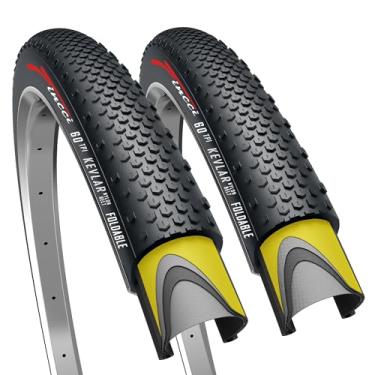 Imagem de Fincci Par de pneus 700 x 38c 40 – 622 com proteção antiperfuração de 1 mm para bicicleta híbrida de ciclocross elétrica de gravel cycle MTB Cross – Conjunto de 2 pneus 700x38c