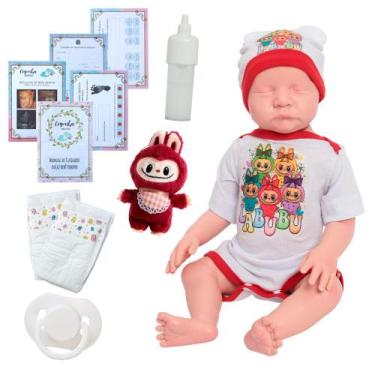 Imagem de Boneca Reborn Bebê Olhos Fechados Corpo 100% Silicone Linda - Cegonha 