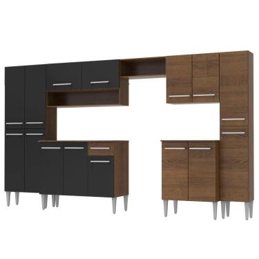 Imagem de Cozinha Completa Emilly Armário e Balcão Preto/Rustic Madesa